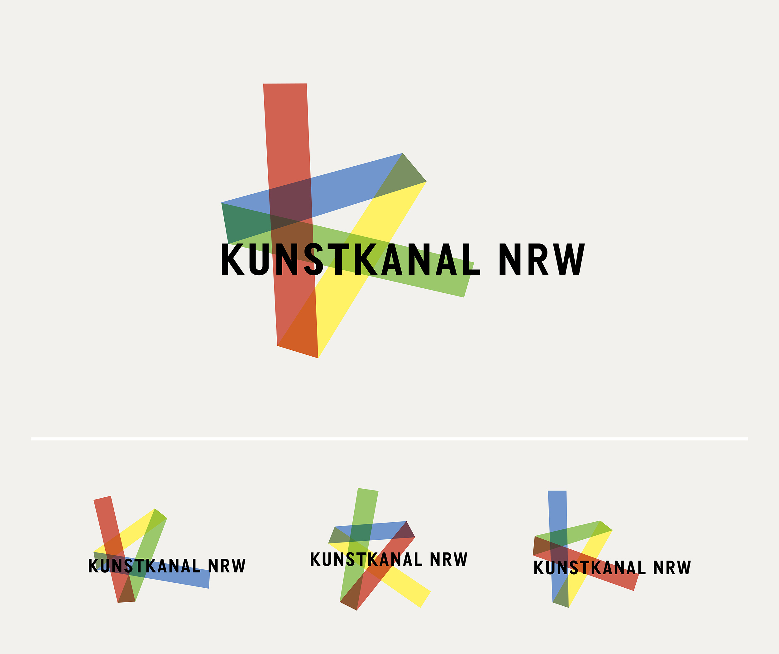 Logo für ein Internet‐Portal zur Kunstvermittlung in NRW. Das Logo hat nicht eine starre Form, sondern generiert sich nach einem einfachen, festgelegten Prinzip immer neu. Damit wird die Dynamik des Mediums und das Spielerische des Themas aufgegriffen.