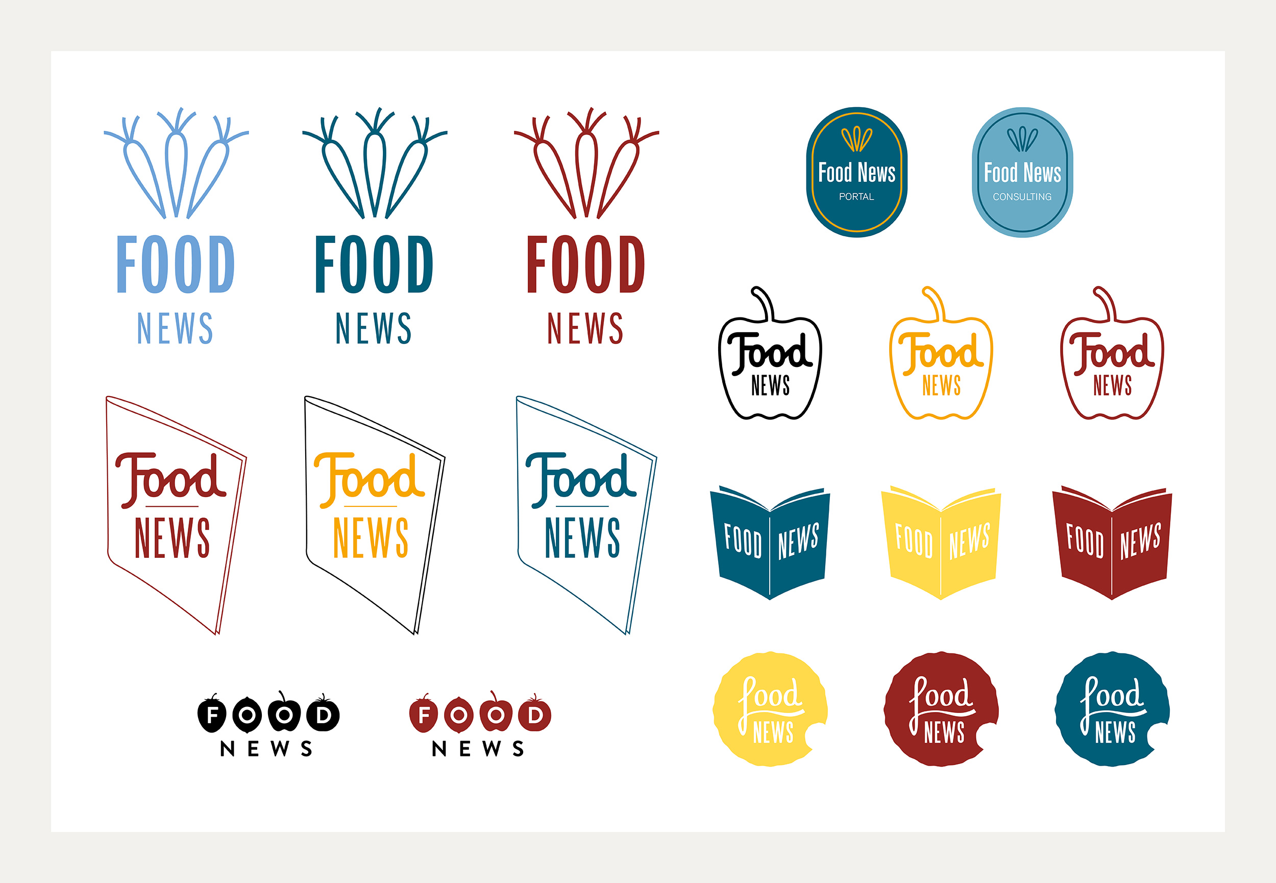 Entwürfe für ein Redesign des Ernähungsportals Food News aus der Schweiz.